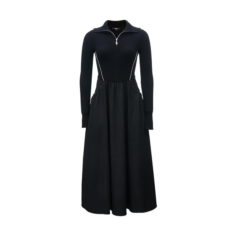 ONLY Women's Lapel Knit A-Line Midi Dress