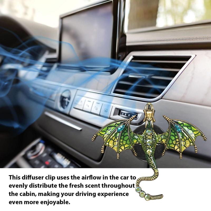 Dragon Car Osvěžovač vzduchu klip Roztomilý malý létající Dragon Vent klip Difuzor Auto Difuzor Vent Outlet Spona drahokamu do auta