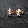 Stainless Steel Cupid Angel Stud Earrings Women Girls Jewelry Earring Pendientes Valentine's Day Lover Gifts