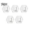 Bathroom Towel Hooks Hexagonal Self Adhesive Hooks, Water Ripple Pattern Design, Waterproof No Heavy Duty Wall Drilling Mounted for Towels Keys