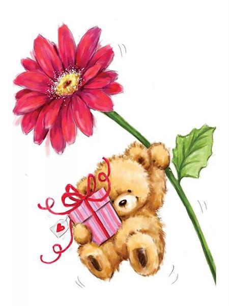 5D Diamond Painting New Arrivals Cartoon Bear Full Square/Round Embroidery Animal Flower Mosaic Home Decor Handmade Gift