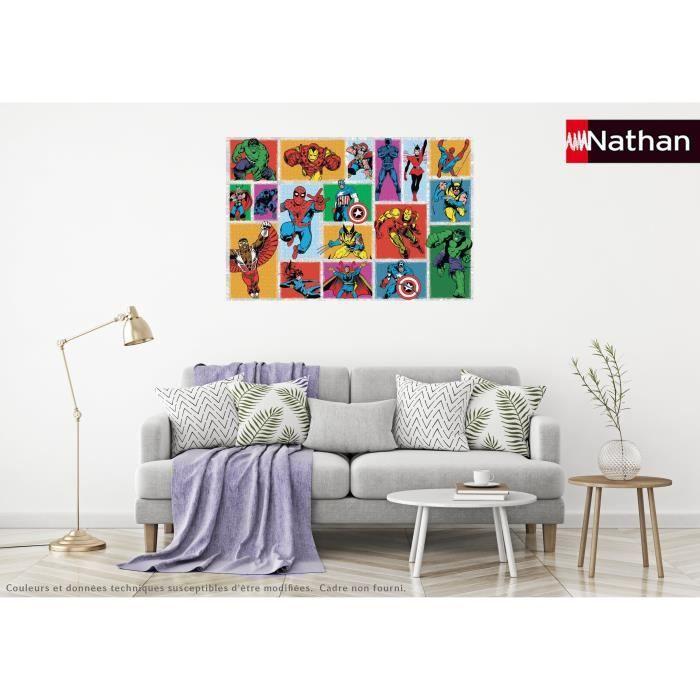 Puzzle 3000 pièces Retro Marvel, Adultes et enfants dès 14 ans, Puzzle de qualité supérieure, Collection Mes Héros, 12001549, Nathan