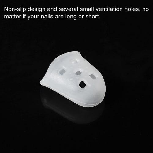 PATIKIL Anti-Slip Fingertip Protectors, 10 Pieces, Silicone Finger Guards for Paper Sorting, Sewing, and Guitar Playing, Transparent