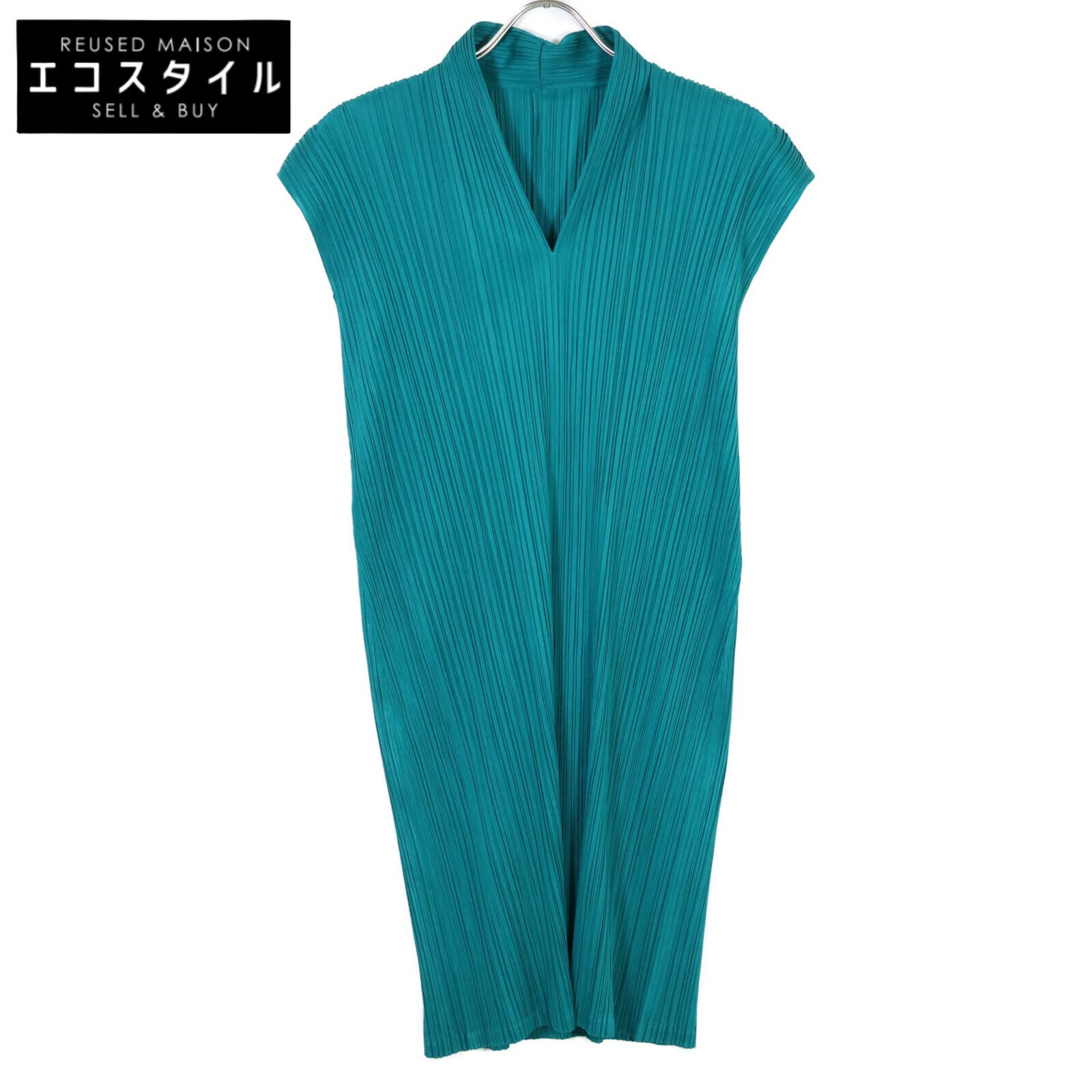 

PLEATS PLEASE PP73-JH166 17AW Green Sleeveless Dress dress 3 greenUsed