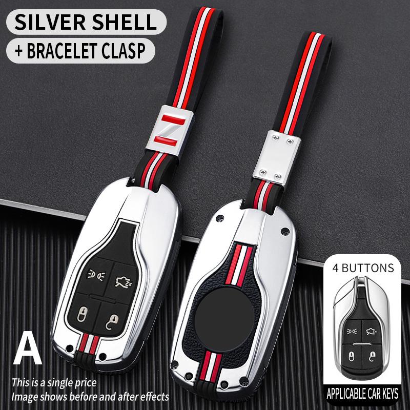 Metal Car Key Cover Fob Case Shell For Maserati Levante Ghibli Quattroporte Gt Granturismo Grancabrio Keychain Accessories