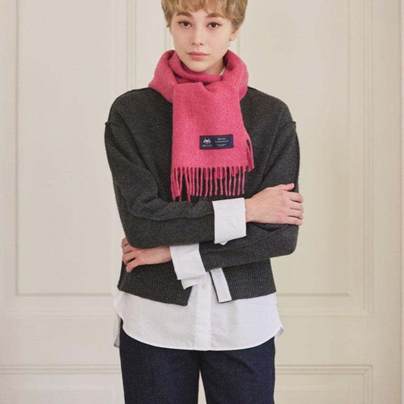 ABRAHAM MOON Merino Wool Muffler 25cm - Pink