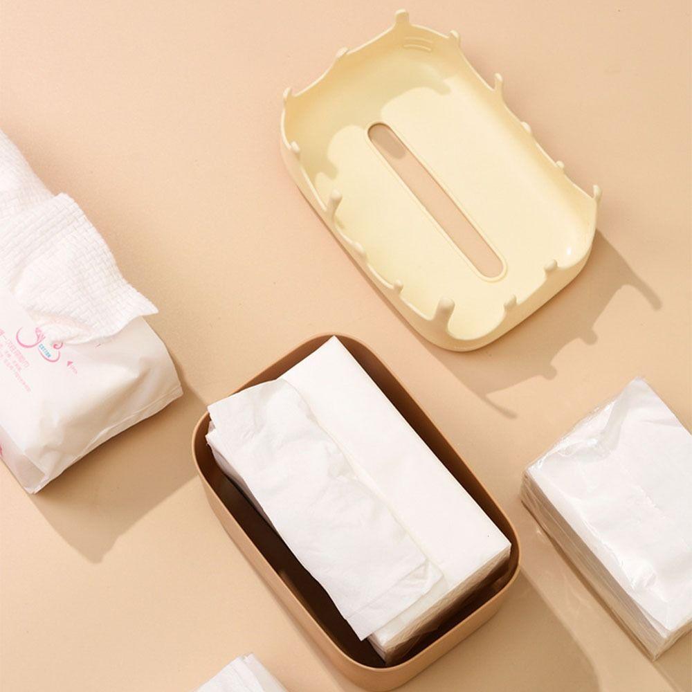 Cream Style Paper Towel Holder Plastic Napkin Storage Case Nordic Paper Towel Dispenser  Household