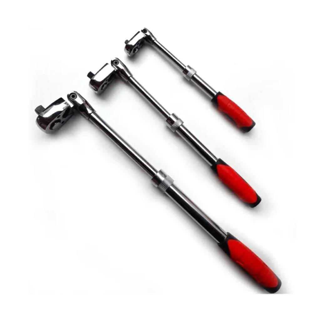1/4 1/2 3/8 and 72 Teeth Carbon Steel Retractable Ratchet Wrench, Automatic Quick Release Wrench, Multifunctional Manual Tool