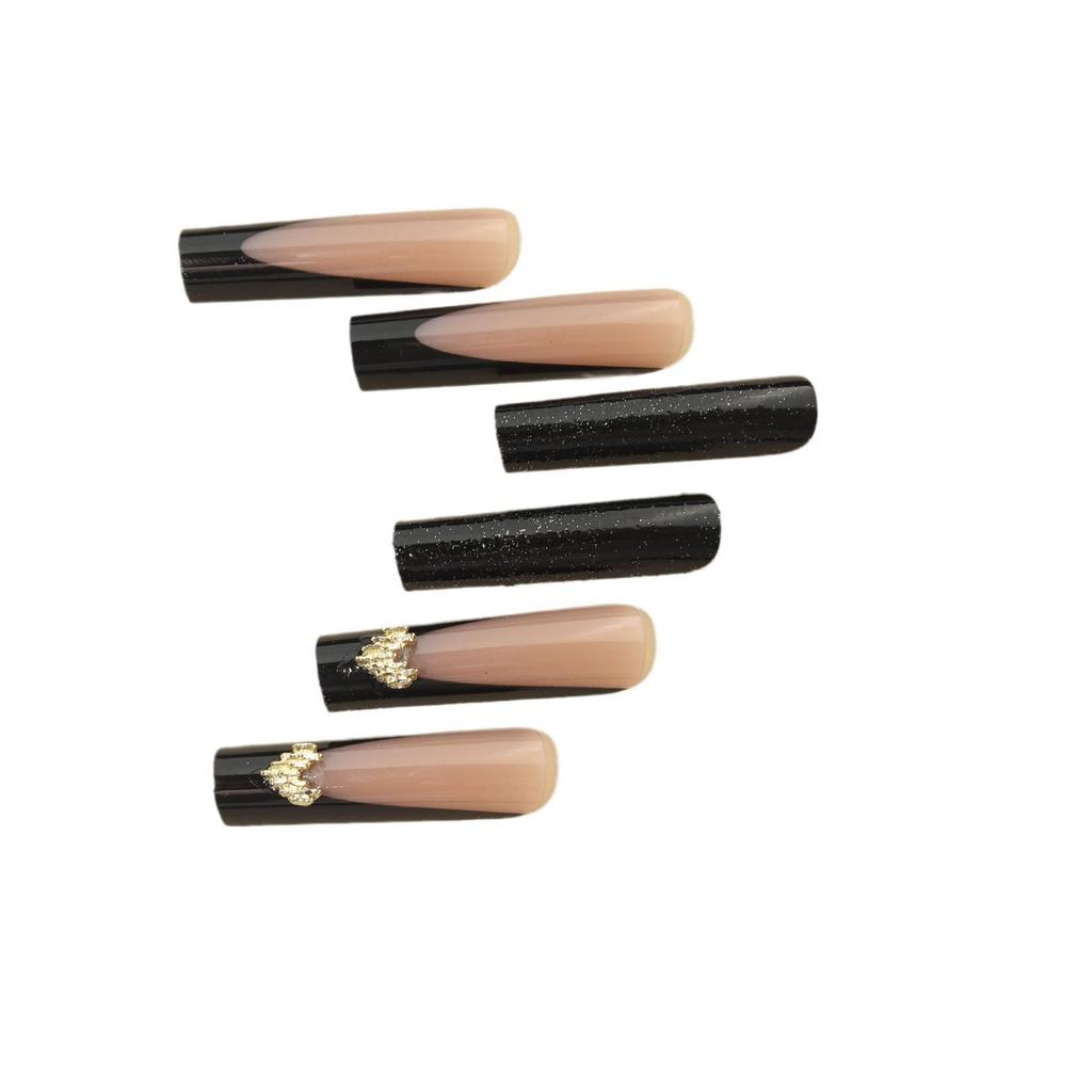 Flashy Extra Long Ballet False Nails with Stickers