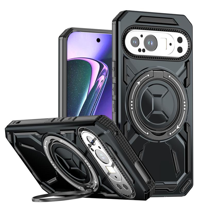 For Google Pixel 9 Pro XL Swivel Stand Phone Case Pixel 9 Magnetic Armor Case Google Pixel 9/Pixel 9 Pro чёрный