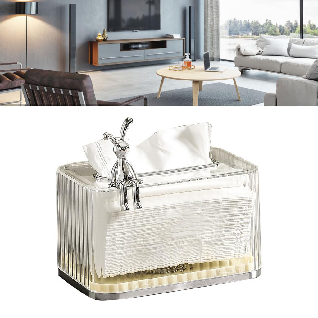 Tissue Box Holder Large Opening Auto Lifting Spring Home Tissue Dispenser for Bathroom Vanity Countertop