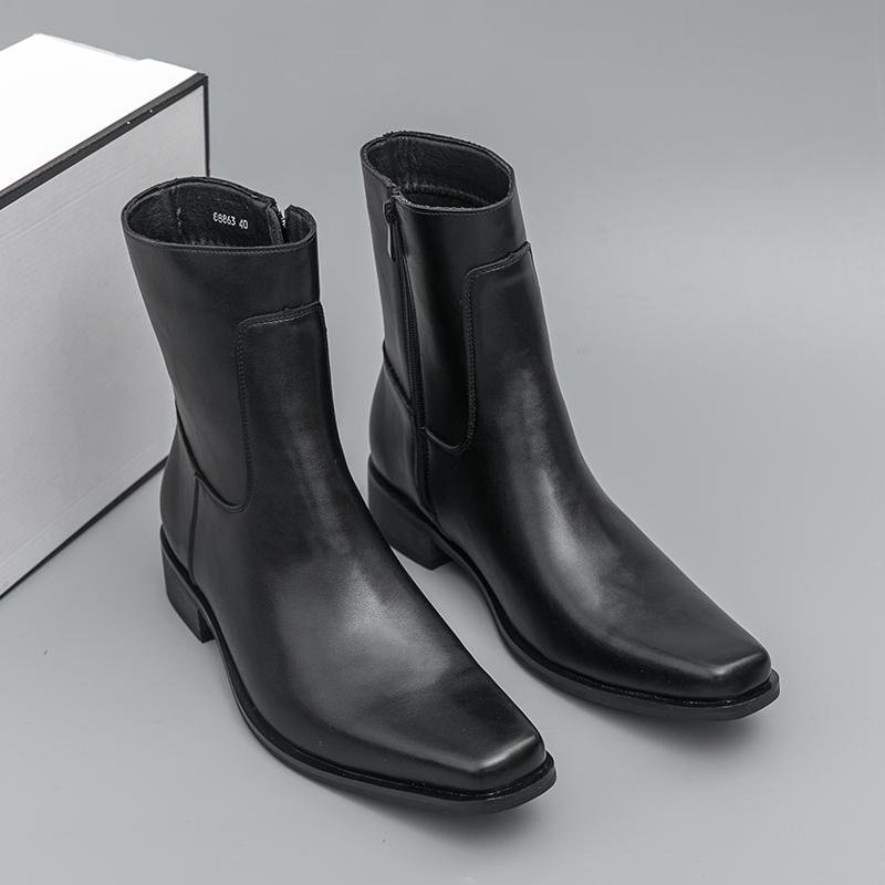 

Мужские ботинки Деловые ботинки челси Черные Коричневые Боковые молнии Мужские Повседневные Удобные Модные Рыцарские ботинки Тренировочные ботинки 45 чёрный