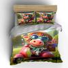 Cow Riding Pink Scooter. Print Bedding Set 1 Duvet Cover 2 Pillowcases For Adult And Children Luxury Gift Full Size