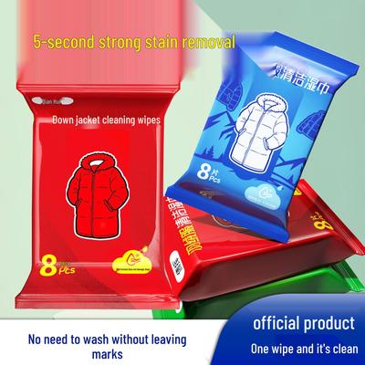 Powerful Stain Removal Wet Wipes for Down Jackets & Windbreakers - No-Wash, Dry Clean Only
