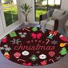 1pc Soft, Absorbent & Non-Slip Cute Christmas Elements Round Rug, Perfect for Entryway, Living Room, Bedroom Decor, Machine Washable Flannel