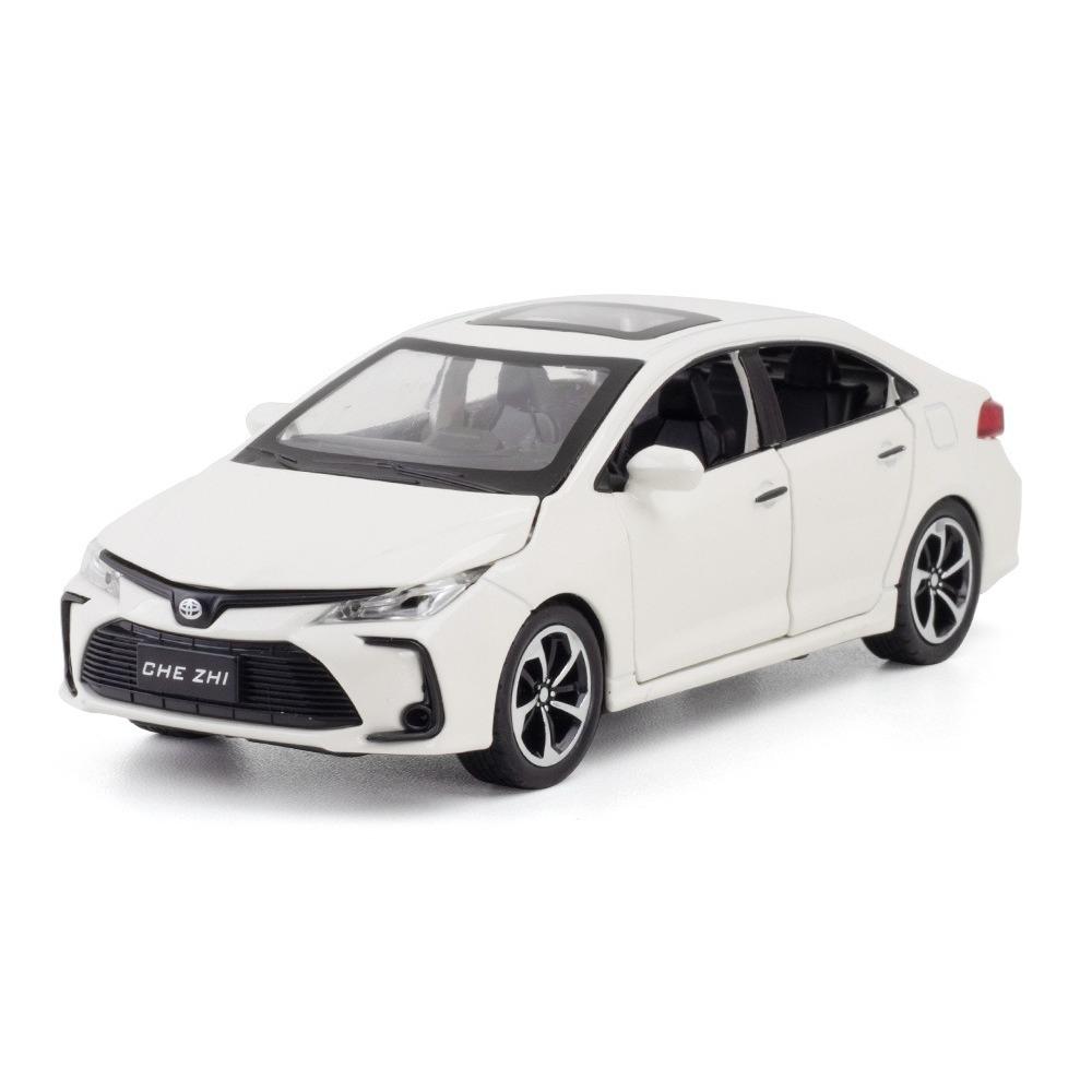 Diecast 1/32 TOYOTA Corolla Alloy Car Model Sound and Light Pull Back Door Opening Metal Car Model Collection Gifts for Friends
