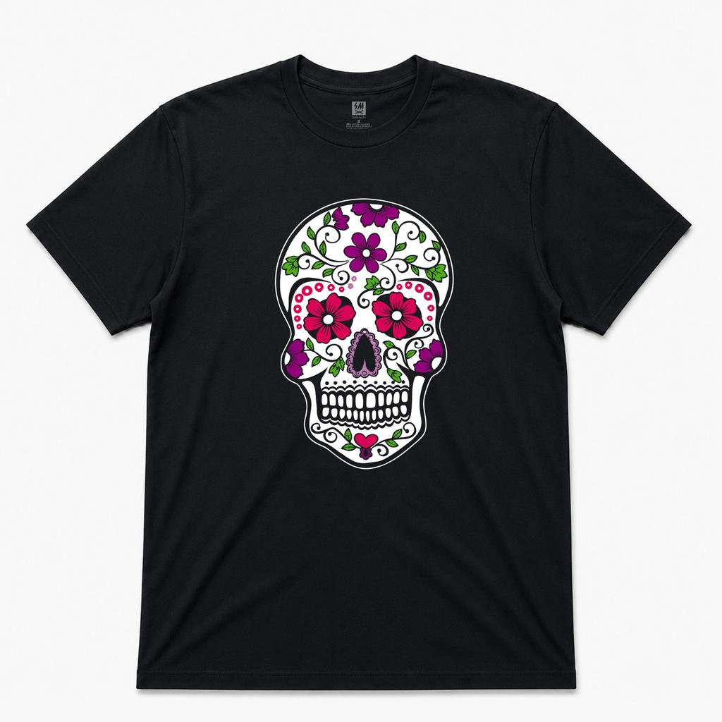 Day of the Dead Skull Graphic T shirt