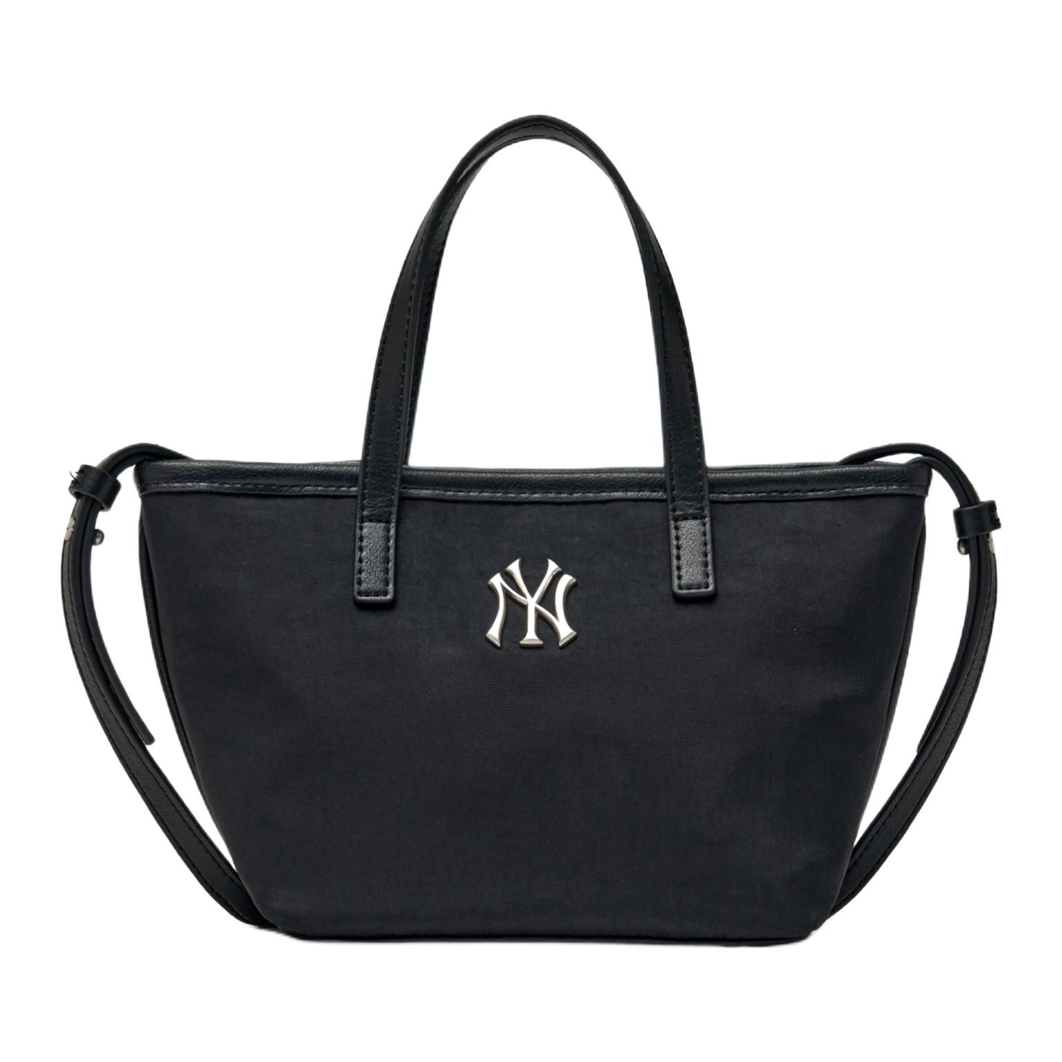 

MLB New York Yankees Solid Color Versatile Adjustable Detachable Tote Bag Nylon Crossbody Handbag Mini Women bags Black 3ACRVN16N-50BKS Basic Set (Bag)