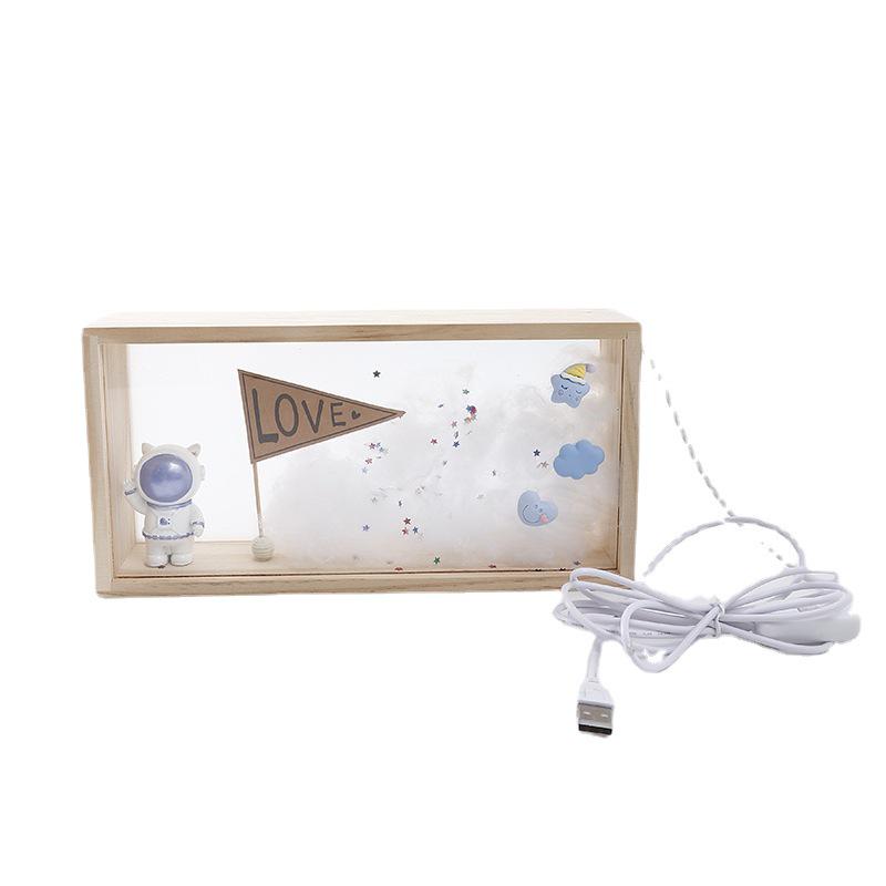 Square LED Night Light - Bedroom Decorative Lamp with USB, Perfect for Birthdays and Festivals.