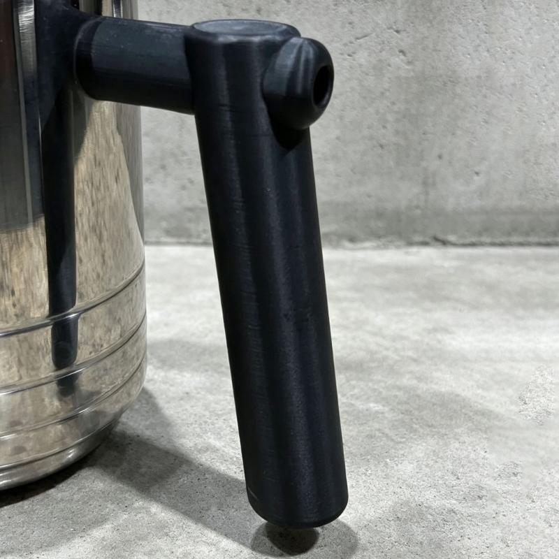Coffee-Machine Milk Pitcher Handle Replacement, Black PLA Cylindrical Grip and Right-Angle Form for a Worn or Damaged Pitcher Handle