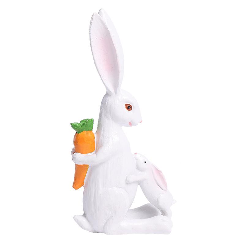 

Easter Decorations - Cute Mother and Baby Rabbit Resin Figurine - Home Desk Decoration Whining