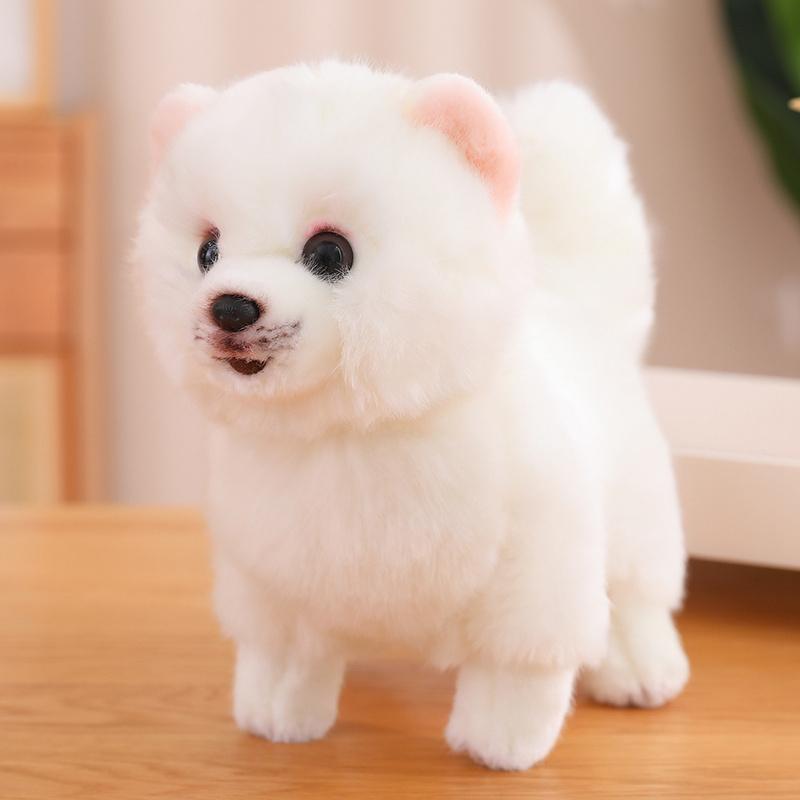 Kawaii Perro Famoso Corgi Husky Simulación Premium Pomerania Juguete de Peluche Lindo Relleno Suave Modelo Cachorro Muñecos Dibujos Animados para Regalos de Niños