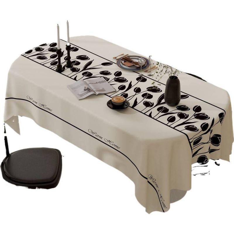 High-Quality PVC Rectangular Tablecloth - No-Wash, Stylish Design for Dining or Coffee Table, Essential for Spring Decor