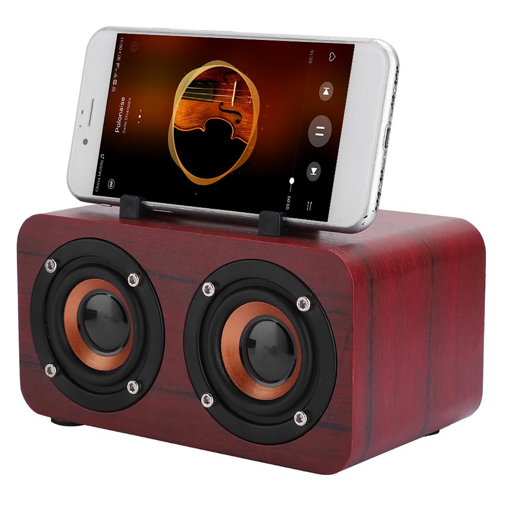 Retro Wooden Wireless   Speaker Portable Music Player for Mobile Phone PC
