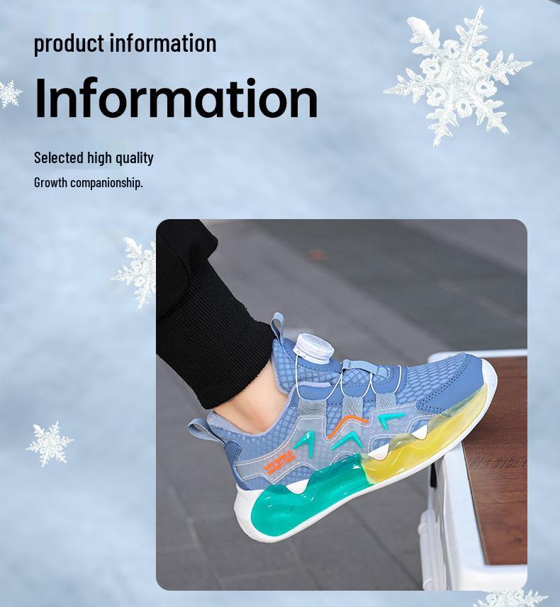 Girls' Cotton Winter Sports Shoes with Velvet Lining | 2025 Style | Medium & Large Sizes | Rotary Buckle | Warm Running Dad Sneakers