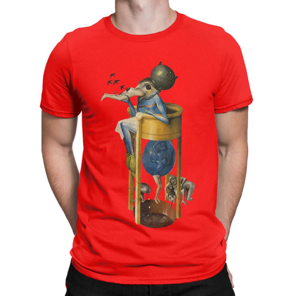 Men's Hieronymus-Bosch The Garden of Earthly Delights Devil T Shirts 100% Cotton Clothes Hipster Short Sleeve Tee Shirt T-Shirt