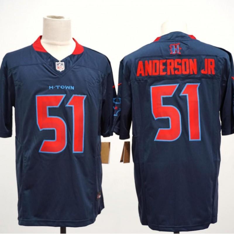 Houston Texans NFL Football Jersey Mens Sportswear Performance Tee Fall Winter Breathable Fan Apparel
