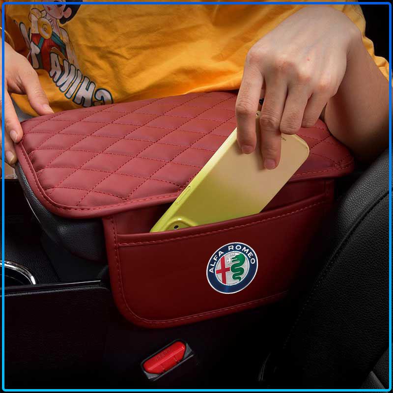 For Alfa Romeo 147 159 Giulietta Giulia Mito Spider Alpha Nheadrest 1Pcs Leather Car Armrest Mat Tissue Boxes Height Pad Armrest Box