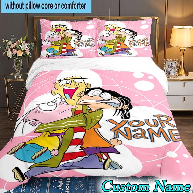 Custom Name 3PCS Ed Eddy Mystery Bedding Set,Including Duvet Cover And 2pcs Pillowcases Perfect for Bedroom,Dormitory,Fan Christmas gift