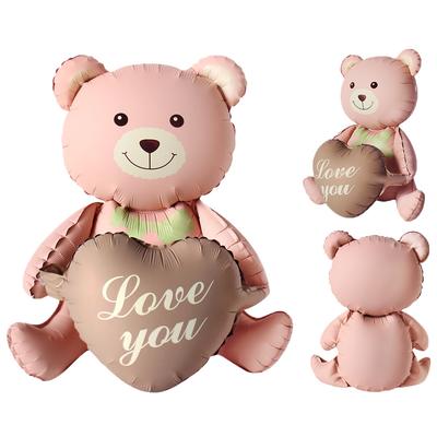 3D Matte Standing Bear Foil Balloons Assembling Boy Girl Baby Bear Ball Wedding Birthday Party Decor Baby Shower Gifts Supplies