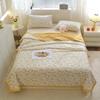 Floral Rainbow Pattern Quilt 100% Cotton Skin-friendly Comfortable Flowers Print Air Conditioning Quilt for Kids Teens Adults