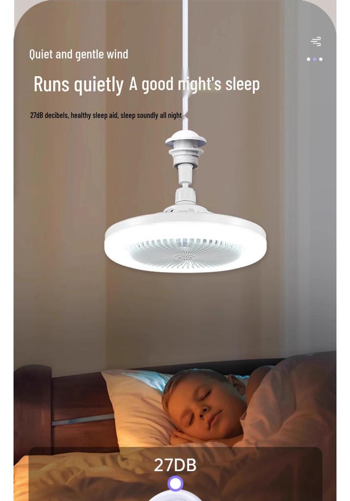 Nordic E27 Remote Control Fan Chandelier with Universal Mesh Cover