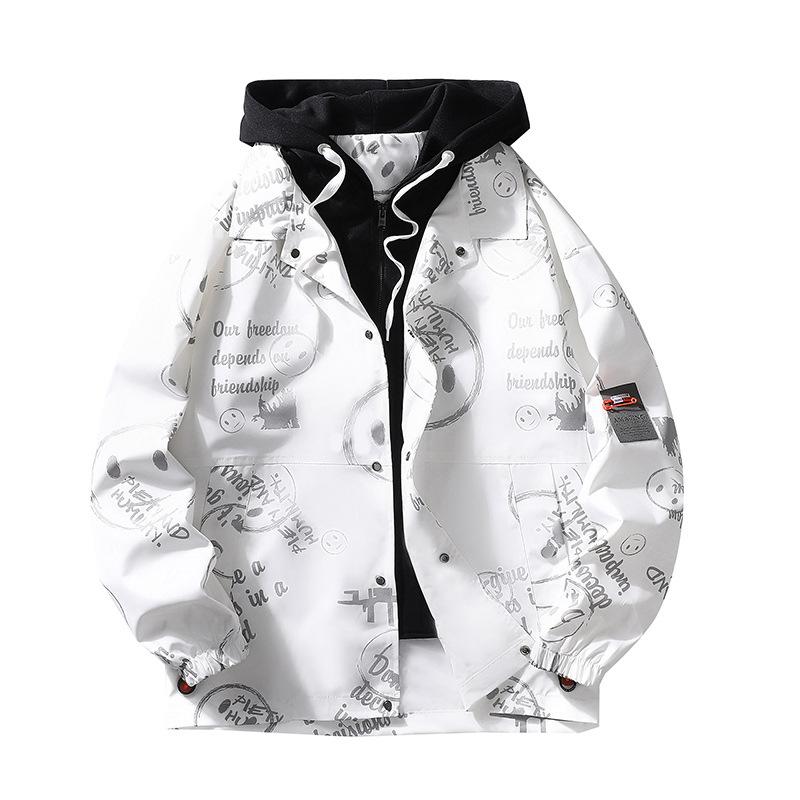 Fake Two-piece Boy Jacket Spring and Autumn New Loose Hooded Jacket