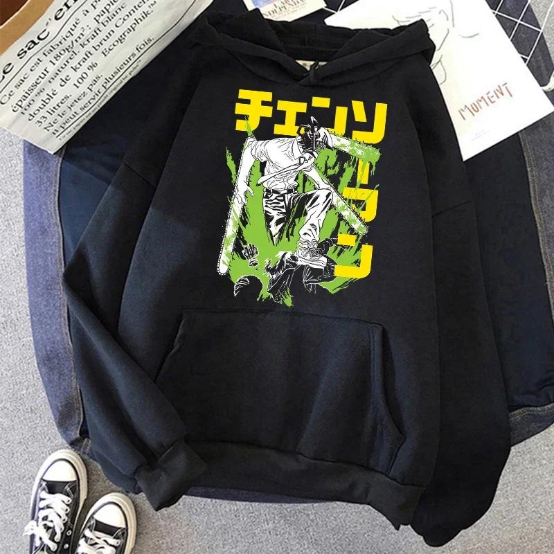 Motorová pila Anime Dámské Mikiny s kapucí s klokaní kapsou Harajuku Dámský Rukáv Pulovr Ležérní Streetwear Oblečení Topy Estetické Oblečení