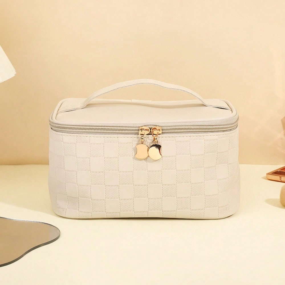 Cosmetic bag women's large-capacity high-end checkerboard storage bag waterproof portable travel portable cosmetic case