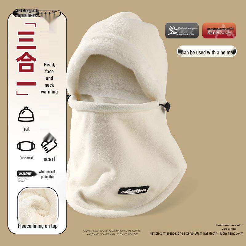 Damen Winter Radhelm-Innenfutter: Warmer, winddichter und kältefester Fleece mit integriertem Schal und Maske. Geeignet für Männer und Frauen.