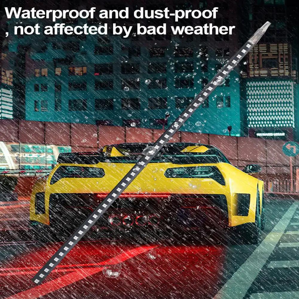 Universal 56cm DC 12V 48 LED RGB Lights Car Scanner Knight Rider Strobe Flash Light Strip With Remote Control Car Accessories