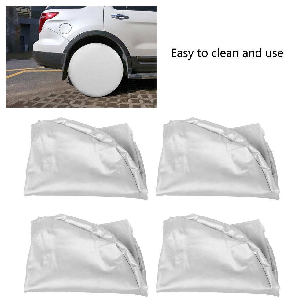 4Pcs 27"29" Wheel Tire Tyre Silver Protection Cover for Car Jeep RV SUV Truck Trailer