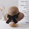 Sombreros de Panamá para Mujer, Sombrero de Paja para Playa con Ala Ancha, Protección Solar y Elegante Gorra de Verano para Exteriores con Lazo H65