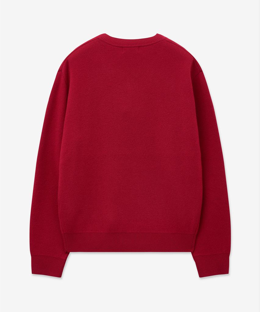 Tienjiti Cashmere Blended V-Neck Knit Top (Red) Tnsw6E103R2