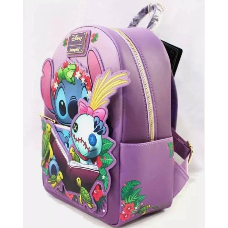 Disney Lilo & Stitch Scrump Reading Mini Backpack Children's Backpack PU Leather Student Backpack Stationery Christmas Gift