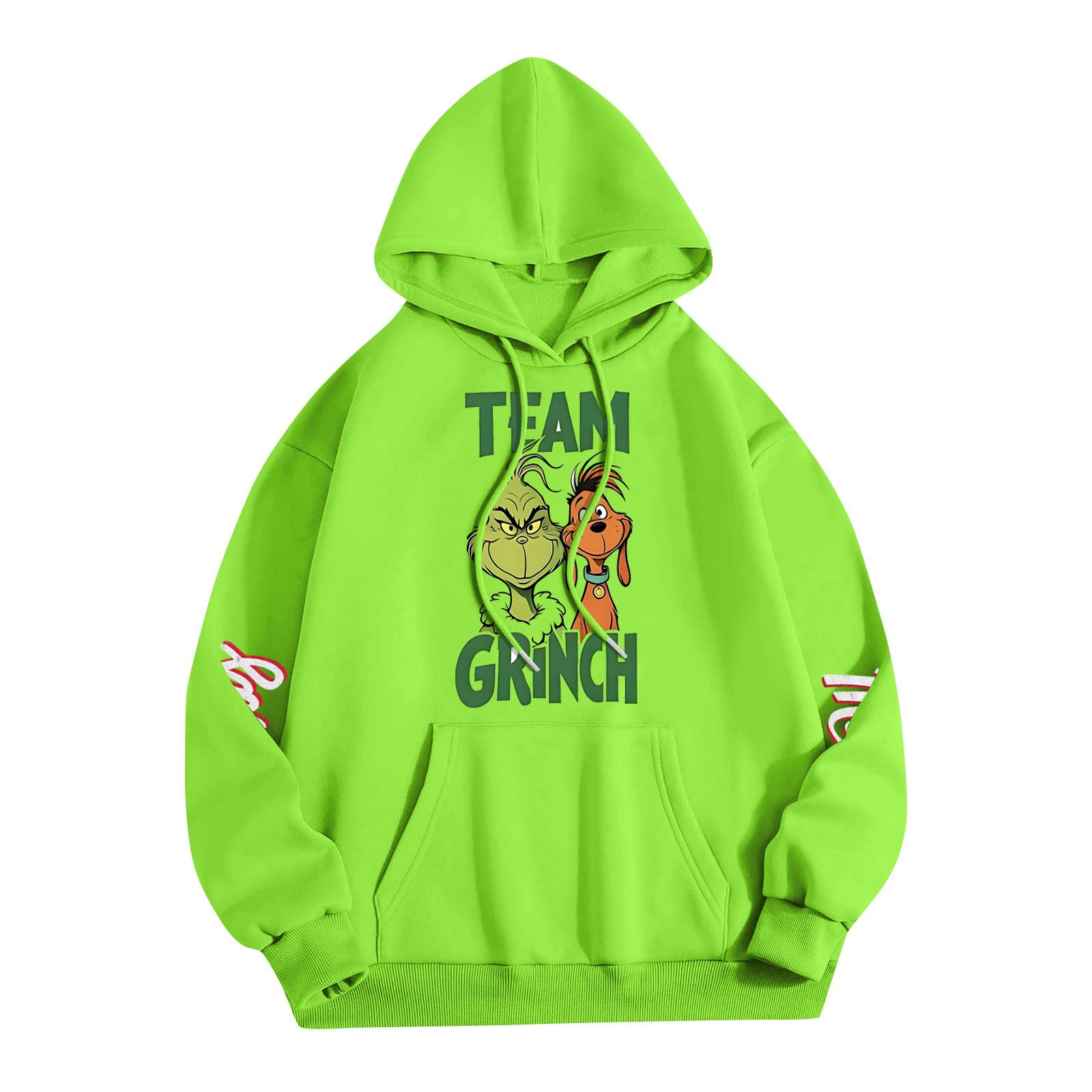 

Детская повседневная модная толстовка с капюшоном на шнурке с рождественским принтом и длинными рукавами 120 зелёный