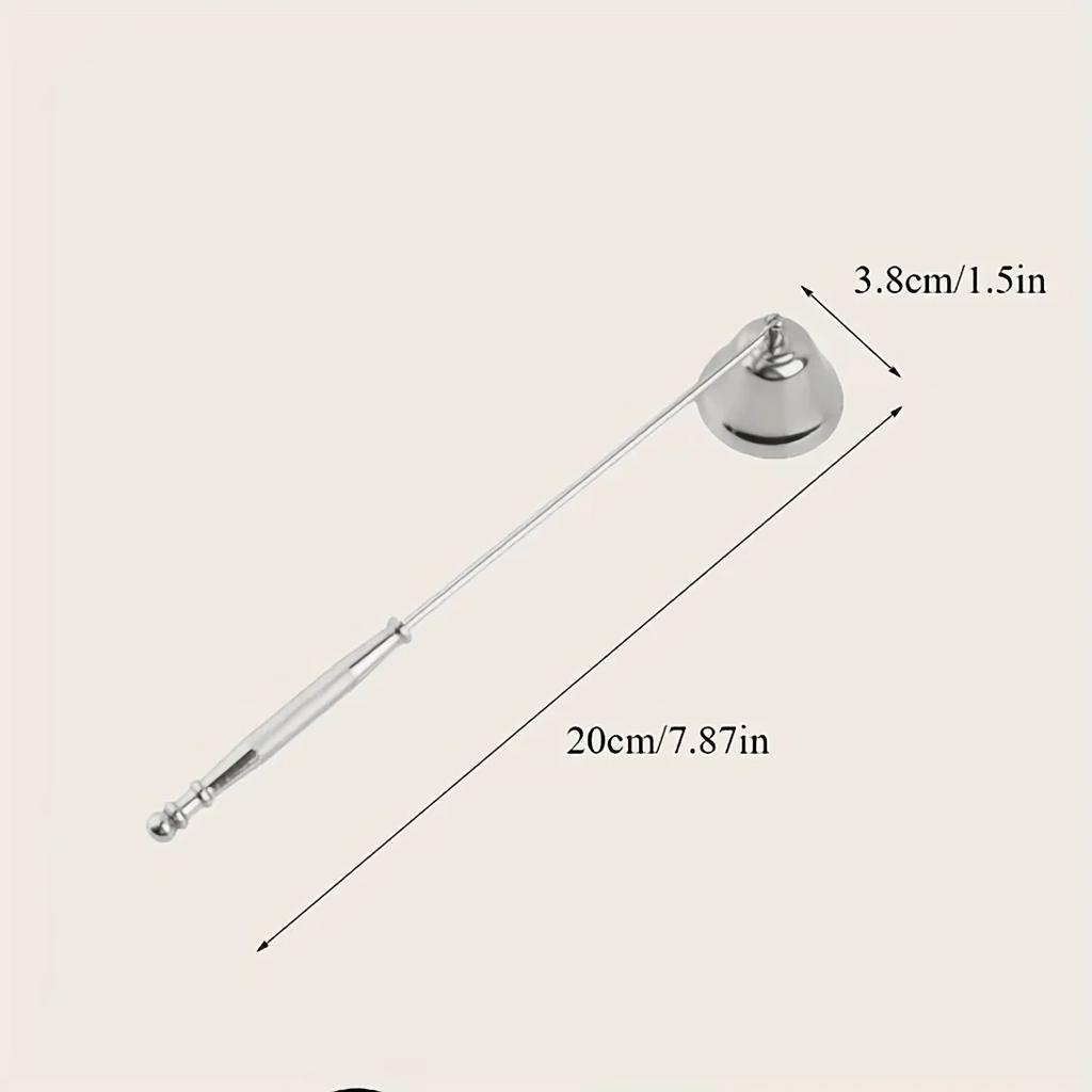 1pc Long Handle Candle Snuffer - Polished Stainless Steel Wick Flame Snuffer for Safe Placement of Candle Flames - Black Candle