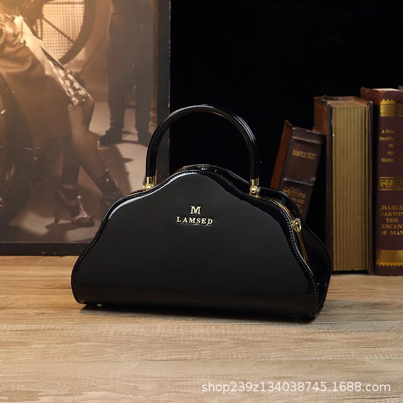 European Trendy Women's Bag 2023 New Cross-Border Trade Glossy Solid Color Crossbody Bag Women's Handbag Shoulder Bag