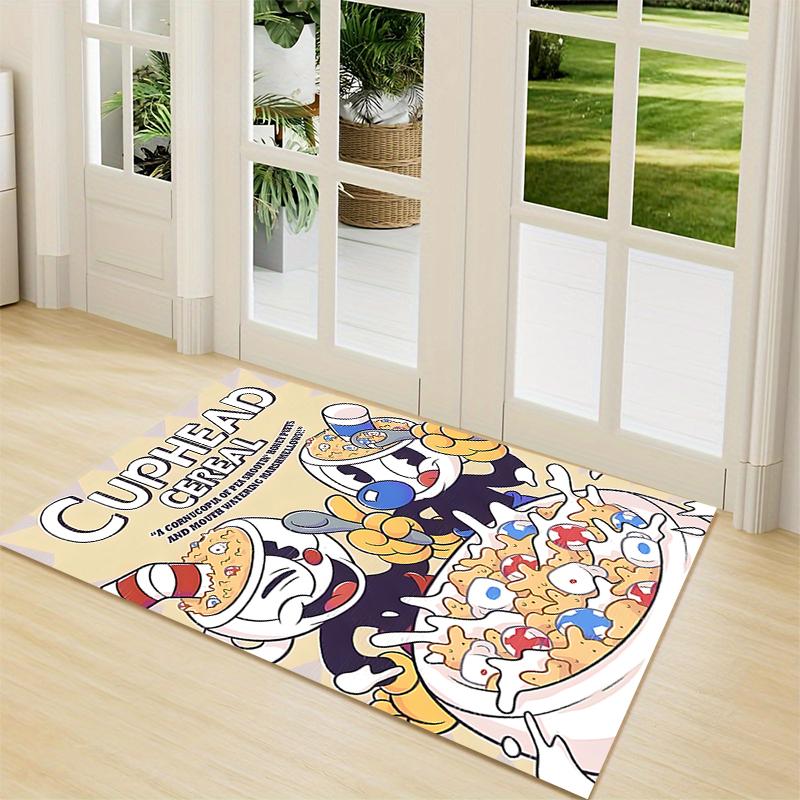 1 Stück Cuphead Mugman Abenteuer Teppich Teppich Anpassbar Weich Waschbar Rutschfest Zuhause Wohnzimmer Sofamatten Personalisierter Teppich 0917249