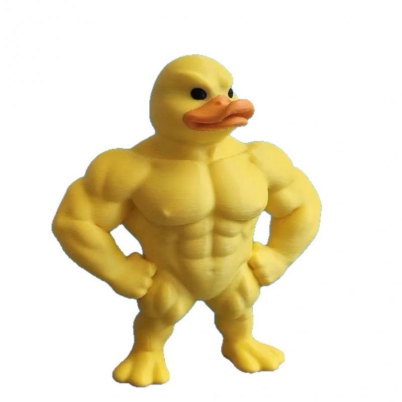 Creative Muscle Duck Statue: Home Entrance & Desktop Ornament with Label